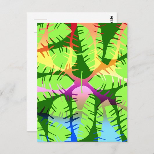 植物性抽象芸術バナナ葉 ポストカード (正面/裏面)