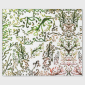 植物性抽象芸術包装紙 ラッピングペーパー (フラット)