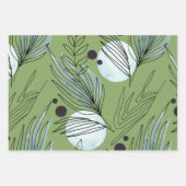 植物性抽象芸術模様 ラッピングペーパーシート (正面3)