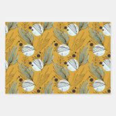 植物性抽象芸術模様 ラッピングペーパーシート (正面2)