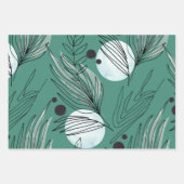 植物性抽象芸術模様 ラッピングペーパーシート (正面)