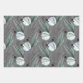 植物性抽象芸術模様 ラッピングペーパーシート (正面2)