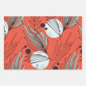 植物性抽象芸術模様 ラッピングペーパーシート (正面)