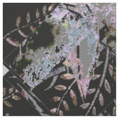 植物性抽象芸術（黒） ファブリック (クローズアップ)