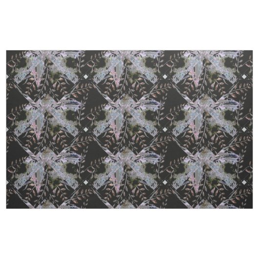 植物性抽象芸術（黒） ファブリック (ファットクウォーター)