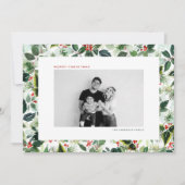 植物性斑入りウィンターベリー写真クリスマス シーズンカード (正面)