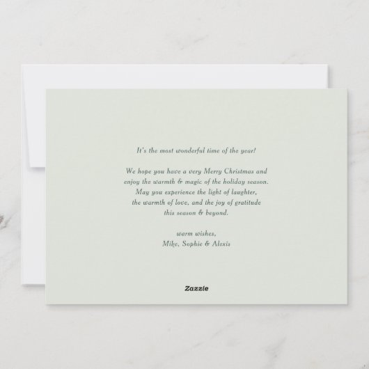 植物性斑入りウィンターベリー写真クリスマス シーズンカード (裏面)