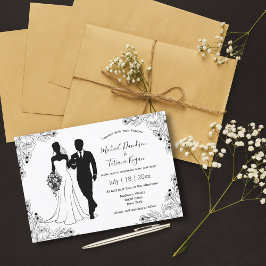 植物性新郎新婦イラストレーション結婚ズ 招待状