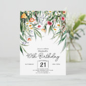 植物性春ワイルドフラワーズ40歳の誕生日 招待状 (スタンド正面)