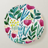 植物性最高のイラストレーション母の母の日 ラウンドクッション (裏面)