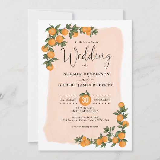 植物性柑橘グリーンリーサ結婚マーズ 招待状 (正面)