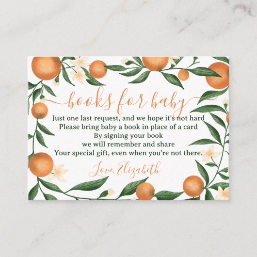 植物性柑橘系オレンジかわいこちゃんベビー本 エンクロージャーカード (正面)