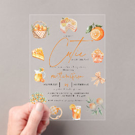 植物性柑橘類オレンジかわいこちゃんサマーベビーシャワー アクリル招待状