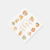 植物性柑橘類オレンジかわいこちゃんサマーベビーシャワー スタンダードカクテルナプキン (角)