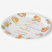植物性柑橘類オレンジかわいこちゃんサマーベビーシャワー ペーパープレート (アングル)