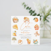 植物性柑橘類オレンジかわいこちゃんサマーベビーシャワー 招待状 (スタンド正面)