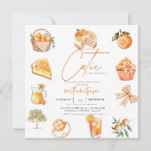 植物性柑橘類オレンジかわいこちゃんサマーベビーシャワー 招待状 (正面)