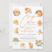 植物性柑橘類オレンジかわいこちゃんサマーベビーシャワー 招待状 (正面)