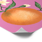 植物性柑橘類オレンジの小さなかわいこちゃんピンクの歓迎 ポスター (角)