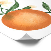 植物性柑橘類オレンジの小さなかわいこちゃん歓迎 ポスター (角)