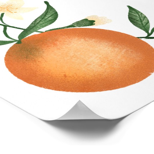 植物性柑橘類オレンジの小さなかわいこちゃん歓迎 ポスター (角)