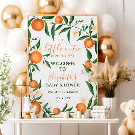 植物性柑橘類オレンジの小さなかわいこちゃん歓迎 ポスター