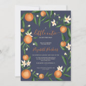 植物性柑橘類オレンジ小かわいこちゃんブルー 招待状 (正面)
