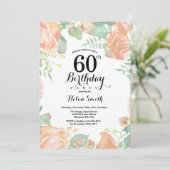 植物性桃フローラ第60誕生日招待状 招待状 (スタンド正面)