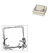 植物性正方形の花、ジャーナル枠 ラバースタンプ (押印)