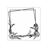 植物性正方形の花、ジャーナル枠 ラバースタンプ (インプリント)