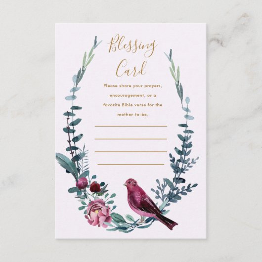 植物性母賛美のカード祈りの言葉ノートカード エンクロージャーカード (正面)