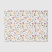 植物性水彩バラと緑のパターン