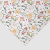 植物性水彩バラと緑のパターン 薄葉紙 (詳細)