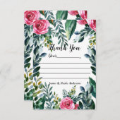 植物性水彩ヴィンテージフローラありがとう サンキューカード (正面/裏面)