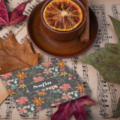 植物性水彩柄カスタム灰色 スクエアペーパーコースター