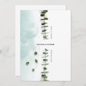 植物性水彩結婚式の日付を保存 セーブザデート (正面/裏面)