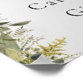 植物性水彩緑のカードとギフトサイン ポスター (角)