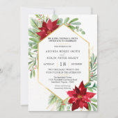 植物性水彩緑のクリスマス結婚ズ 招待状 (正面)