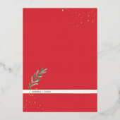 植物性水彩緑のクリスマス結婚ズ 箔招待状 (裏面)