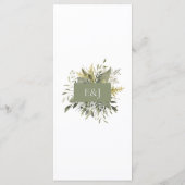 植物性水彩緑結婚草のメニュー メニュー (裏面)