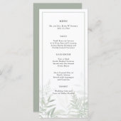 植物性水彩緑結婚草のメニュー メニュー (正面/裏面)
