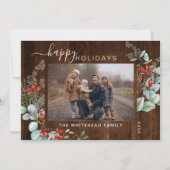 植物性水彩緑色写真ダークウッド シーズンカード (正面)