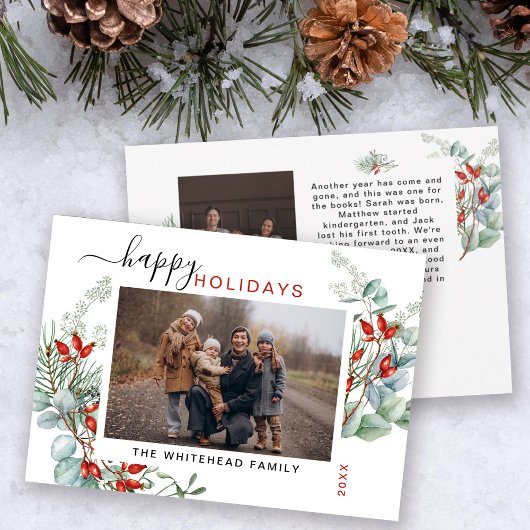 植物性水彩緑色写真 シーズンカード