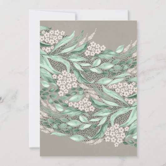 植物性水彩緑色卒業パーティー 招待状 (裏面)