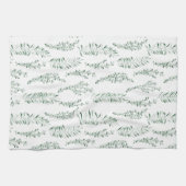 植物性水彩緑葉草類 キッチンタオル (横)