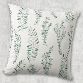 植物性水彩緑葉草類 クッション