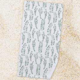 植物性水彩緑葉草類 ビーチタオル