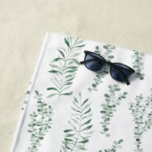 植物性水彩緑葉草類 ビーチタオル (インサイチュ)