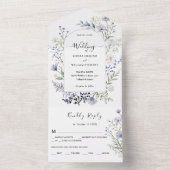 植物性水彩野花モダン結婚ズ オールインワン招待状 (内側)