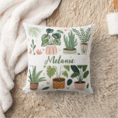 植物性水彩鉢植え クッション (ブランケット)